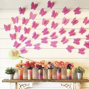 DIY Paper Butterflies spring wall decor idea