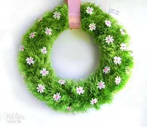 Child spring grass wreath