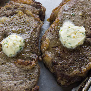Perfect air fryer Steak with Garlic Herb Butter