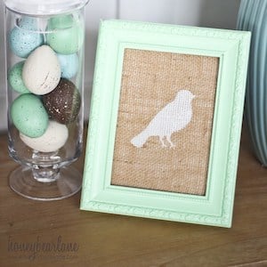 Painted Burlap Artwork spring decor idea