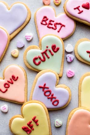 conversation heart cookies 