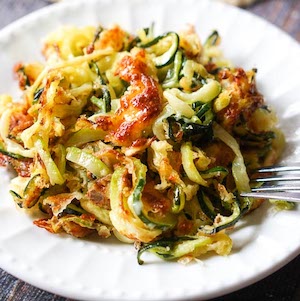 Keto Air Fryer Cheesy Zucchini Noodles