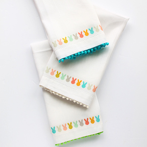 DIY printed border Bunny Napkins