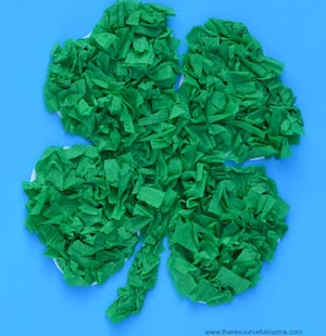Crepe Paper Shamrock craft for st patrick's day