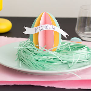 3D Paper Egg Name Tags