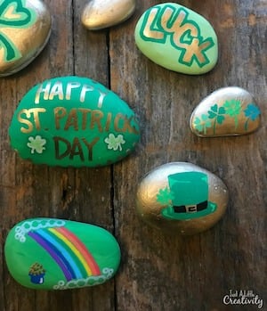 St Patrick's Day Painted Rocks