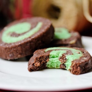 Chocolate Mint Pinwheel Cookies