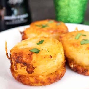 Irish Stacked Potato Bites St Patrick's Day appetizer