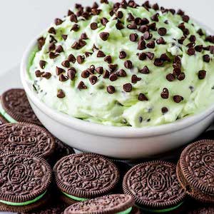 Mint Chocolate Cheesecake Dip St Patrick's Day appetizer
