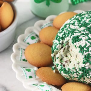 Minty Shamrock Cheeseball St Patrick's Day appetizer
