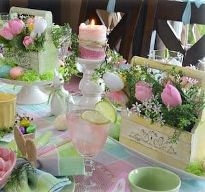 Colorful Easter Table Setting Decor