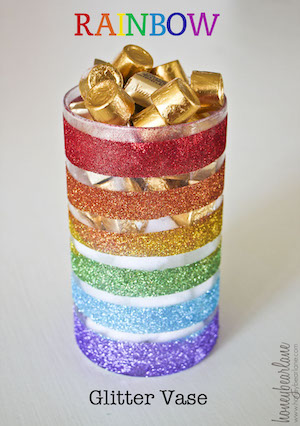  Rainbow Glitter Vase