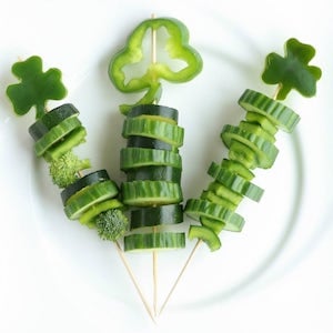 Shamrock Veggie Skewers