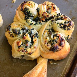Feta and Spinach Pastry Shamrock