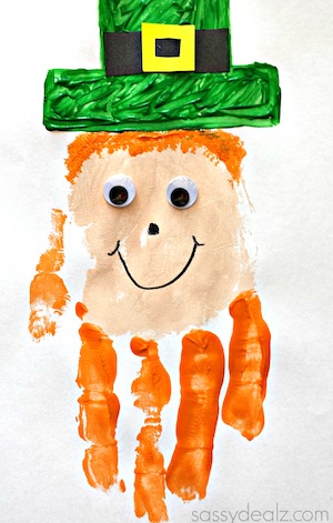 Leprechaun Handprint craft for st patrick's day