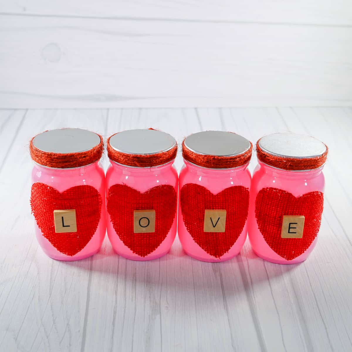 mason jar centerpiece for Valentine's Day