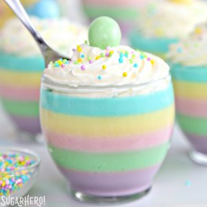 Pastel Rainbow Gelatin Cups