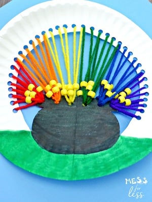 Paper Plate Pot of Gold craft for st patrick's day