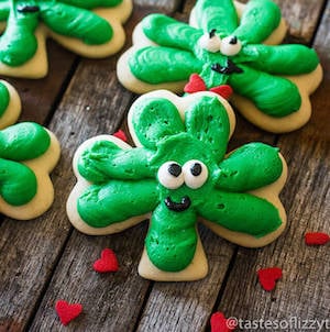 Frosted Shamrock Cookies