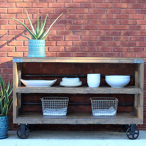 Wood and Steel outdoor Console furniture 