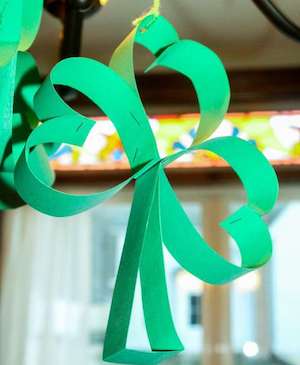 green paper Hanging Shamrock