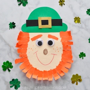 Torn Paper Leprechaun craft for st patrick's day