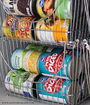 Wire Basket Canned Foods Pantry Organization