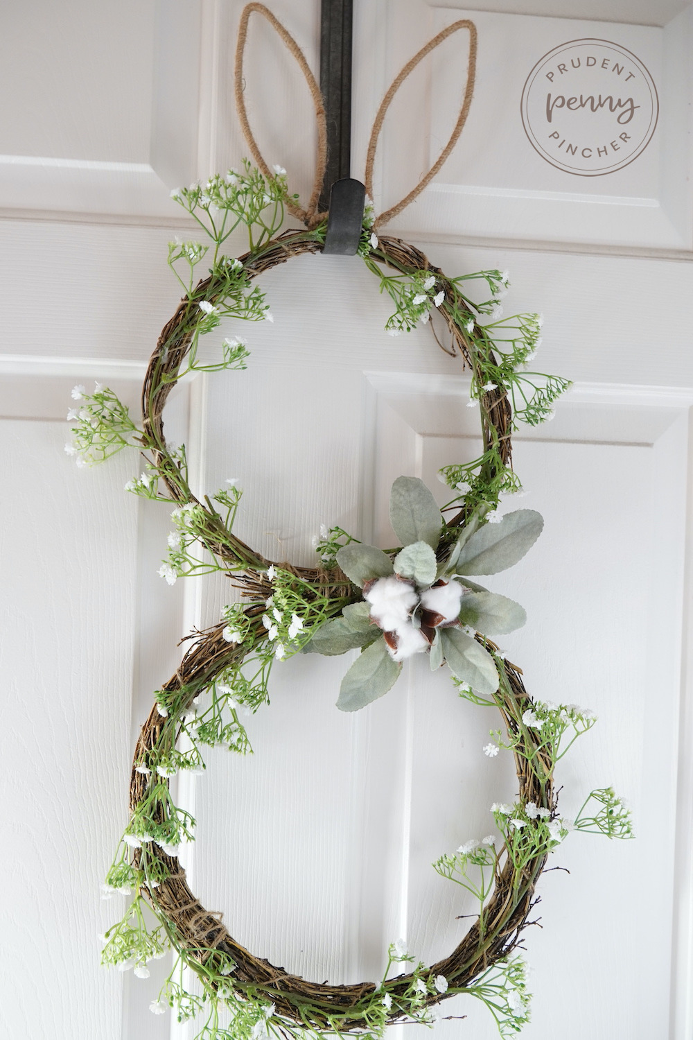 Dollar Store DIY Farmhouse Easter Bunny Wreath