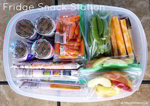 Fridge Snack Station organization 