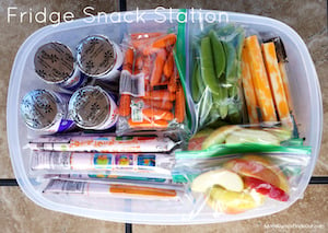 Fridge Snack Station organization 