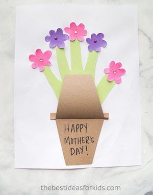 Handprint Flower Pot Card mother’s day craft