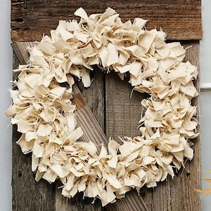 Neutral Scrap Fabric Wreath