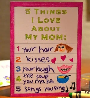 Things I Love About My Mom Card