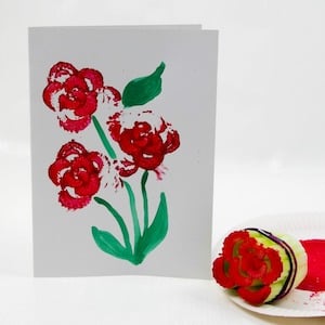 Flowers Made with Celery Stalks Card craft for kids