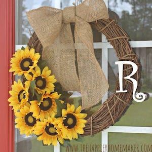 Summer Wreath with monogram letter