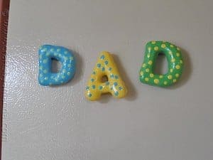 Salt Dough Dad Magnets for the Fridge Father’s day craft for kids