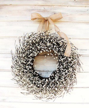 cream berry farmhouse wreath