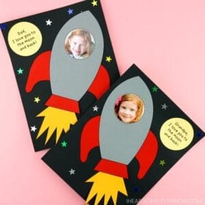 easy rocket craft for kids for Father's Day