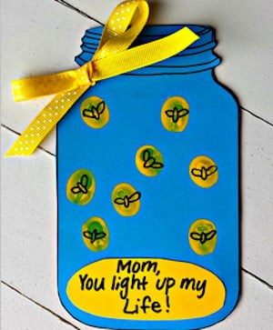 Firefly Mother's Day Card craft for kids