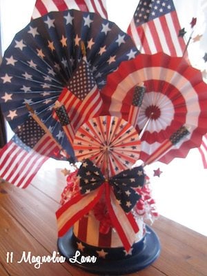 Fourth of July psper pinwheel Centerpiece