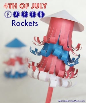 4th of July Paper Rockets craft