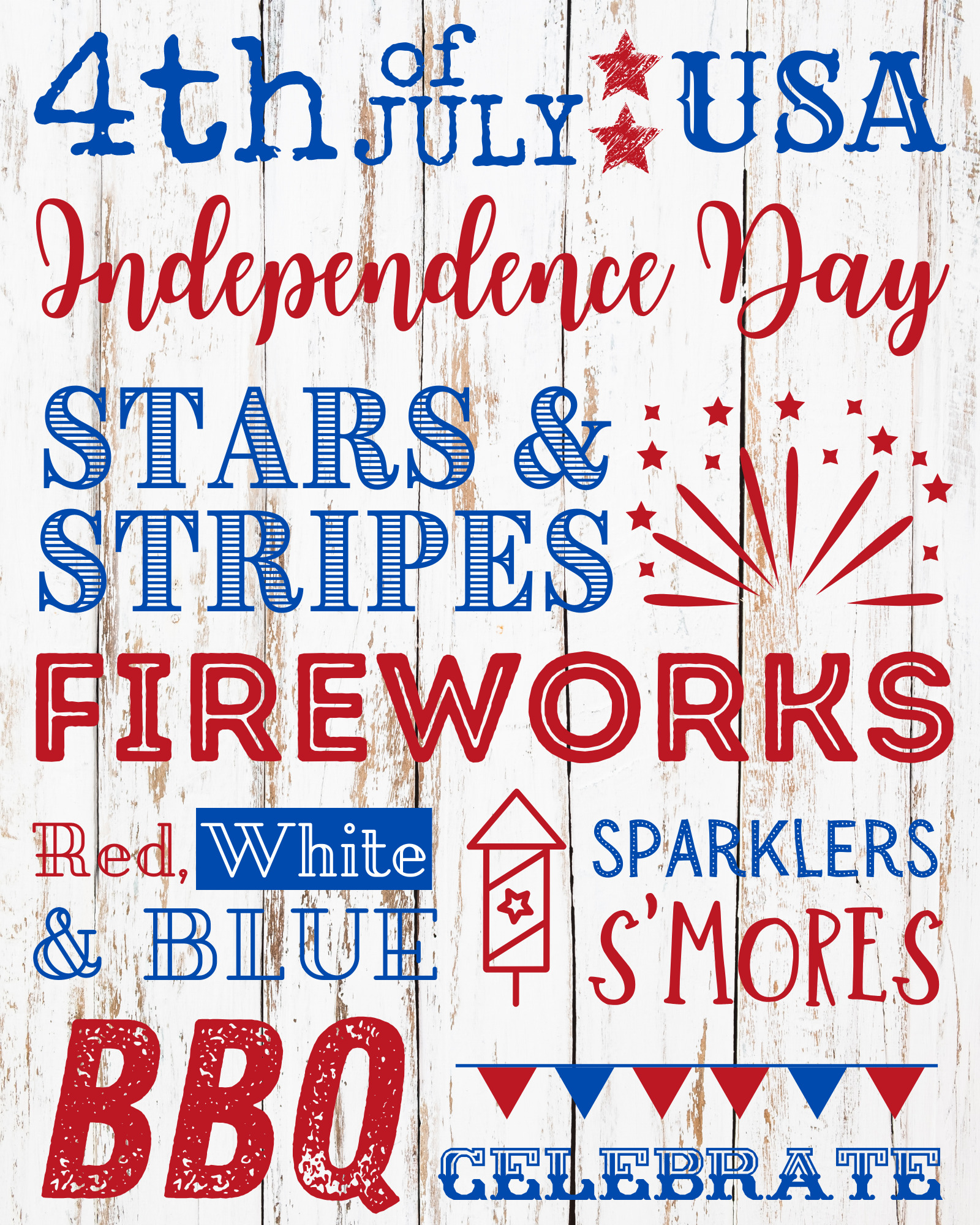Free Printable 4th Of July Decoration Prudent Penny Pincher