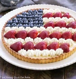 American Flag Fruit Tart 4th of July Dessert