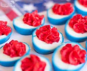 4th of july deviled eggs appetizer
