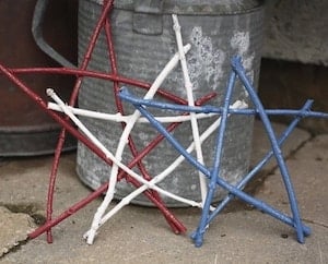 4th of July Twig Stars craft