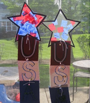 4th of July Tissue Paper Stars Craft for kids