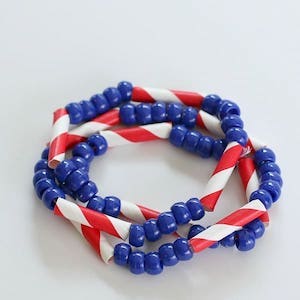 DIY Patriotic beaded Necklace