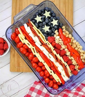 keto american flag cheese tray