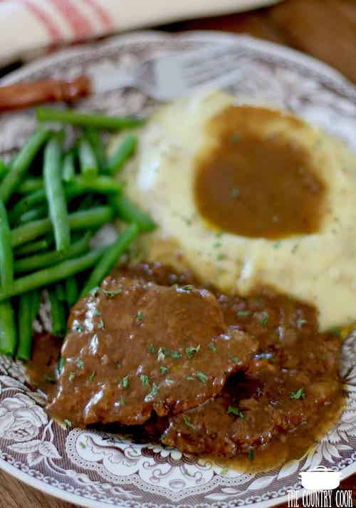 crockpot Cubed Steak with Gravy