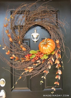 Harvest-Pumpkin Fall Wispy Wreath